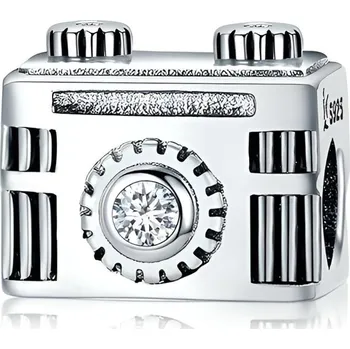 Přívěsek 4U Stříbrný přívěsek korálek fotoaparát