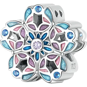 Přívěsek 4U Stříbrný přívěsek korálek barevný květ