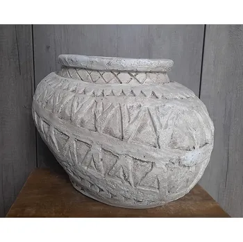 Zahradní dekorace Prodex Import Amfora se vzorem šedá křivá
