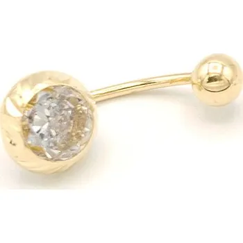 Náušnice Zlatý piercing se zirkonem 1,00g