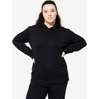 Dámská mikina DOMYOS Dámská fitness mikina s kapucí S ČERNÁ