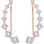 Beneto Bronzové podélné náušnice s čirými zirkony AGU2712-RG + 2 měsíce na vrácení zboží