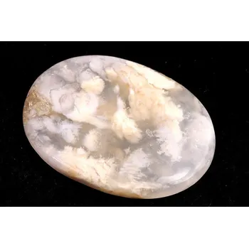 Sběratelství Kabošon White Feather Agate č.3494 (43x32x5mm)