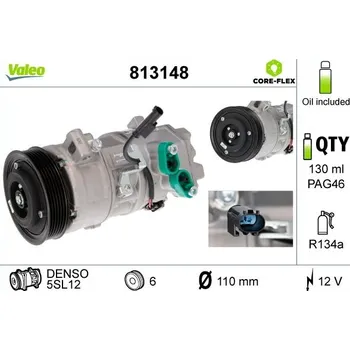 Kompresor klimatizace Kompresor, klimatizace VALEO 813148