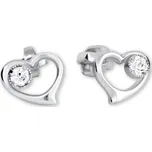 Soliter Stříbrné náušnice Srdce s krystalem 438 001 00931 04 + 2 měsíce na vrácení zboží