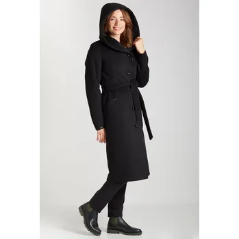 Dámský kabát Černý kabát MARIKA z alpaky 46