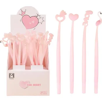 Gelové pero Fancy, Pink Heart, 0,5mm, modé, mix