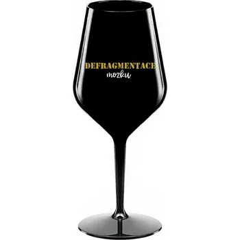 Sklenice DEFRAGMENTACE MOZKU - černá nerozbitná sklenice na víno 470 ml