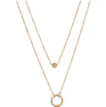 Troli Dvojitý náhrdelník s kroužkovými přívěsky z pozlacené oceli + 2 měsíce na vrácení zboží
