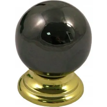 Nábytkové kování Nábytková úchytka černá se zlatou základnou 30x35mm