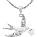 Silvego Stříbrný přívěsek ptáček se srdíčkem MWP13323A + 2 měsíce na vrácení zboží