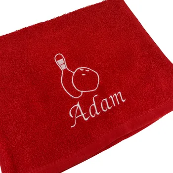 Ručník Ručník na bowling s vlastním jménem nebo textem Barva: Tmavě modrá, Velikost ručníku: 50x100cm