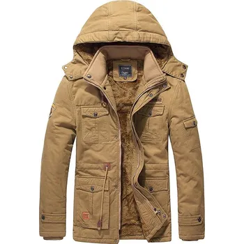 Pánský zimní kabát Pánská zimní bunda ND811 Barva: Khaki, Velikost: 3XL