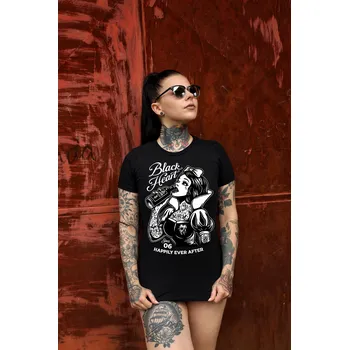 Dámské tričko Dámské Tričko BLACK HEART SNOW WHITE Barva: Černá, Velikost: L