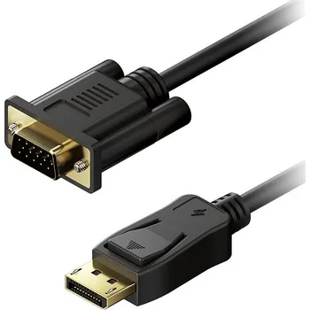 Kabel AlzaPower Core DisplayPort na VGA FullHD 2m černý