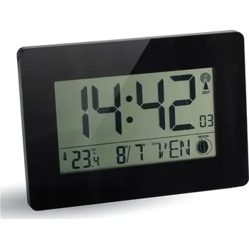 Hodiny CEP Digitální hodiny RC LCD - lesklé, černé