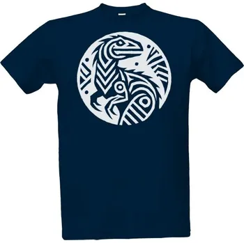 Pánská móda Tričko s potiskem Velociraptor tribal bílá pánské