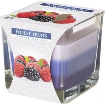 Sklo hranol 80x80 mm ~32h Forest fruits tříbarevná vonná svíčka