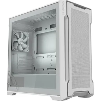 Počítač GIGABYTE case GB-C102GI, Mid Tower, 2x USB3.0, Průhledná bočnice, 2x 120mm Fan, bílá