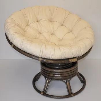 Papasan Ratanový papasan houpací hnědý Světle béžový melír