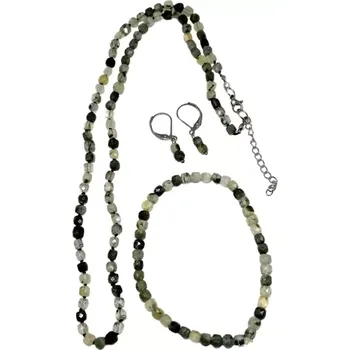 Náhrdelník Prehnitová sada exkluziv s chirurgickou ocelí