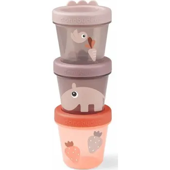 dětská jídelní sada DONE BY DEER Nádobky na dětskou výživu 3ks růžové