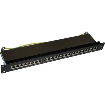 Patch panel XtendLan Patch panel 19", 24 portů RJ-45, Cat6, stíněný, kovový kryt PP19-24C6F-CD