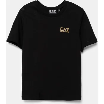 Dětské bavlněné tričko EA7 Emporio Armani černá barva, s potiskem, 7B000020 AF10378 7B000020.AF10378 99A, vel. 150
