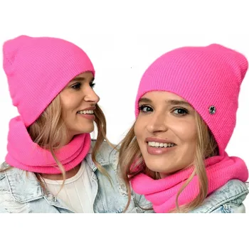 Čepice Fashionweek Dámská souprava čepice a šály SET-ALUR2 Barva: Růžový neon, Velikost: Universal