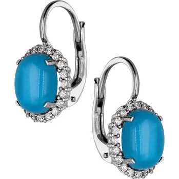 Náušnice Zlaton Náušnice bílé zlato se zelenými kameny 1.8cm 3.65g 000600907242