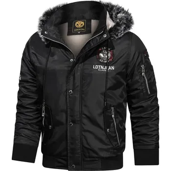 Pánský zimní kabát Pánská zimní bunda ND824 Barva: Černá, Velikost: 4XL