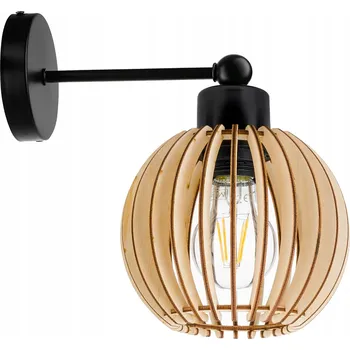 Nástěnné svítidlo Nástěnná lampa E27 pevná loft koule dřevo