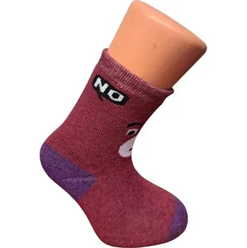 EMI ROSS Dětské termo ponožky motiv Medvídek vel. 20-25 Vínová