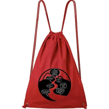 DOBRÝ TRIKO Bavlněný batoh s potiskem Na řece Barva: Červená