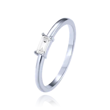 Souprava šperků MINET Stříbrný prsten s bílým zirkonem vel. 55 JMAN0639SR55