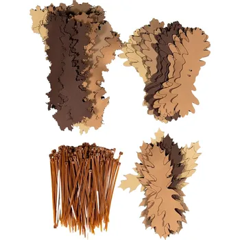 Airsoft ANAREUS ANAREUS balení 3D maskovacích listů SilkLeaf, velké (308 ks) - Hnědá