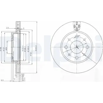 Brzdový kotouč Brzdový kotouč DELPHI BG3839