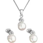 Evolution Group - Pavona Sada šperků se zirkony a perlami Pavona 29001.1 bílá (náušnice, řetízek, přívěsek) + 2 měsíce na vrácení zboží