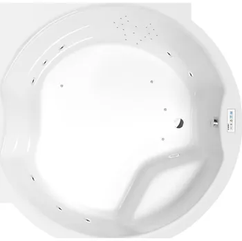 Vana ROYAL CORNER hydromasážní vana, 173x173x49cm, Highline Hydro, chrom