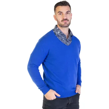Pánský svetr Duuree.cz Kašmírový svetr Cristiano Barva: Královská modrá, Velikost: M
