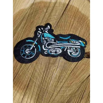 Textilní nažehlovací páska Nažehlovačka motorka barva modrá tyrkys