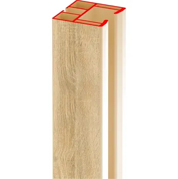 Interiérové dveře Exclusive Vodicí lišta pro shrnovací dveře, 1800 × 26 mm, plast, dub koňak DVE03200EXVL