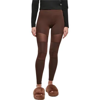 Dámské legíny Dámské legíny Urban Classics se síťovanými vsadkami na přední straně Barva: Hnědá, Velikost: 5XL