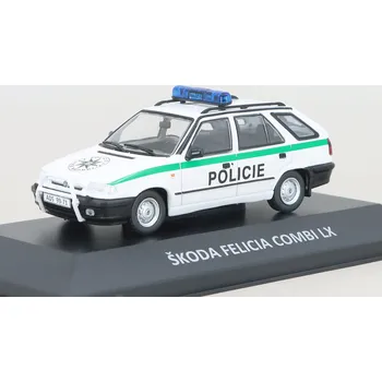autíčko DeAgostini Škoda Felicia Combi LX Policie 1995 1:43 - Kaleidoskop slavných vozů časopis s modelem #100 Škoda Felicia Combi LX - kovový model auta 1/43