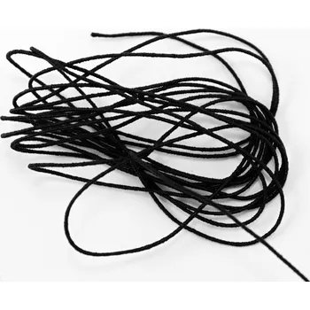 Textilní guma Klobouková kulatá pruženka - černá - průměr 0,12 cm