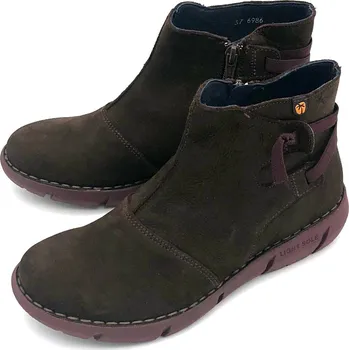 Dámská zdravotní obuv Dámská kožená kotníková obuv 6986 burdeos Jungla hnědá Barva: burdeos, Velikost: 37