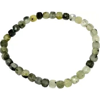 Náramek Prehnitový náramek s fazet.kuličkami 7 mm