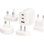 Cestovní adaptér 100 - 240 V AC 50/60 Hz | GaN 65 W | Bílá