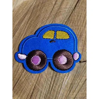 Textilní nažehlovací páska Nažehlovačka autíčko modré s okénky