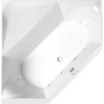 Vana FLOSS hydromasážní vana, 145x145x50cm, Highline Hydro, chrom